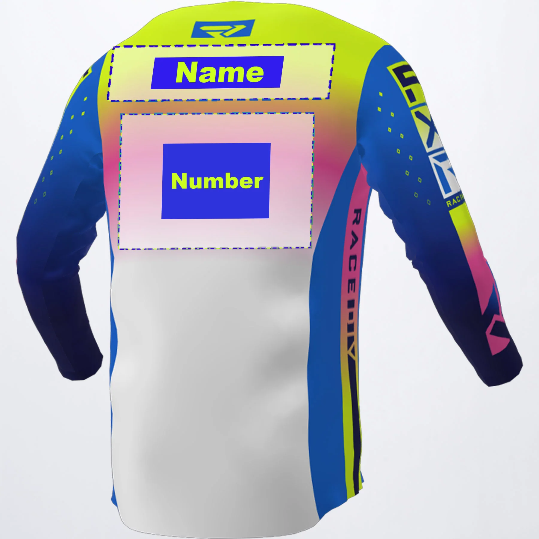 Blue/Hi Vis/Pink Custom Podium Pro Jersey - Image 2